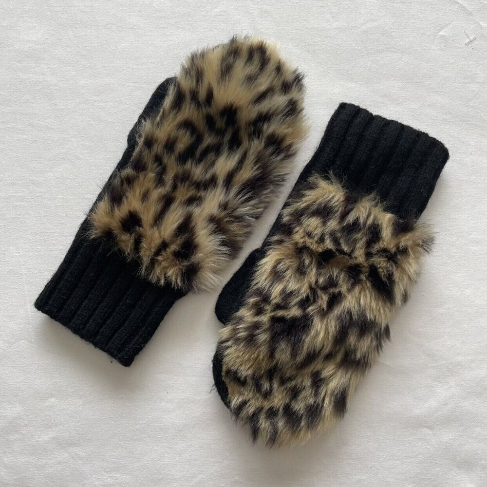 Crewcuts Leopard Print Mittens Size L - Picture 2 of 6